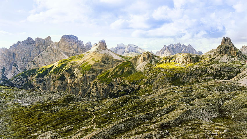 Italian Dolomites, sky, alps, rocks, south tyrol, landscape, clouds HD wallpaper