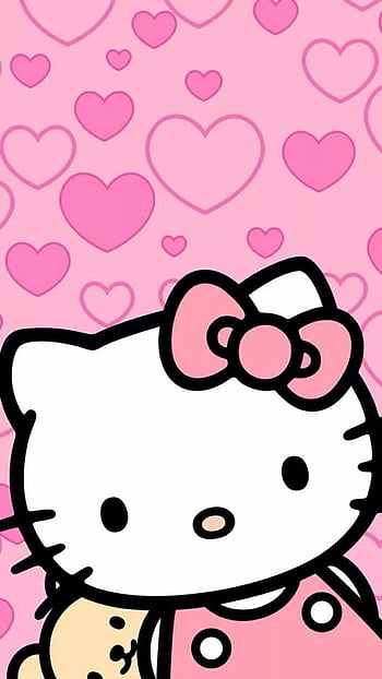 Premium AI Image there are many hello kitty wallpapers on this pink  background generative ai, hello kitty wallpaper 