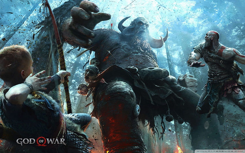 God of War PS4 Atreus Son of Kratos Ultra Background за: Мултидисплей, Двоен монитор: Таблет: Смартфон, Нов God of War HD тапет