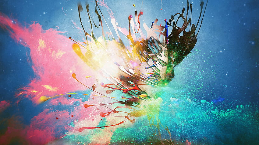 Splash, surreal, dream, abstract, colorful HD wallpaper
