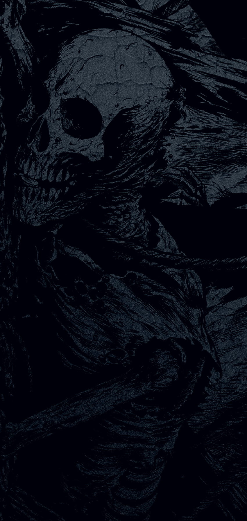 SK 05, Skelett, Leinwand, blau, Tod, Bemalung, schwarz, dunkel, Totenkopf HD-Handy-Hintergrundbild