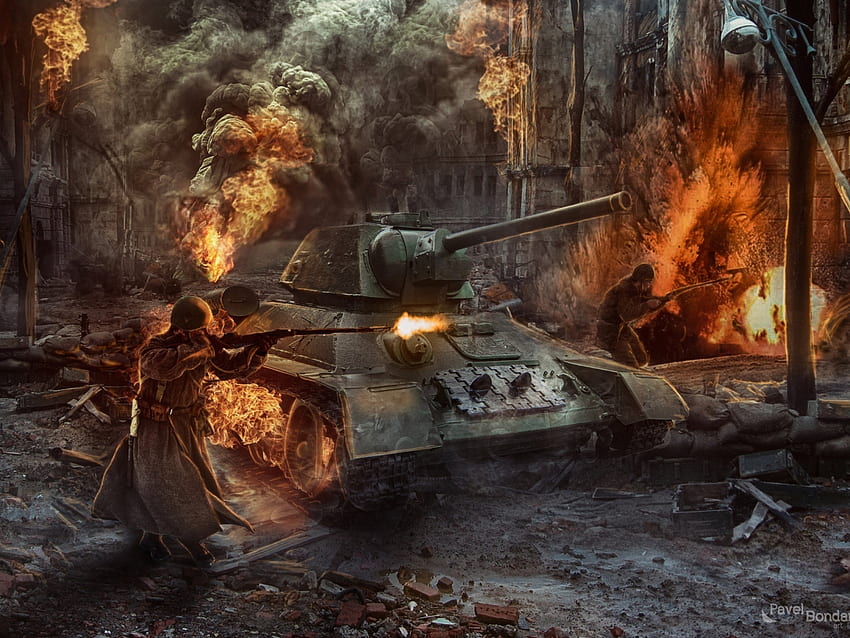 Segunda Guerra Mundial, videogame, soldados e tanques, tela cheia padrão 4:3, plano de fundo, 9832, Batalha da Segunda Guerra Mundial papel de parede HD