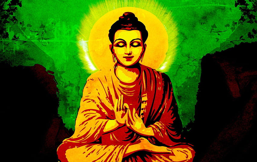 Trippy Buddha, Buddhist Art HD wallpaper