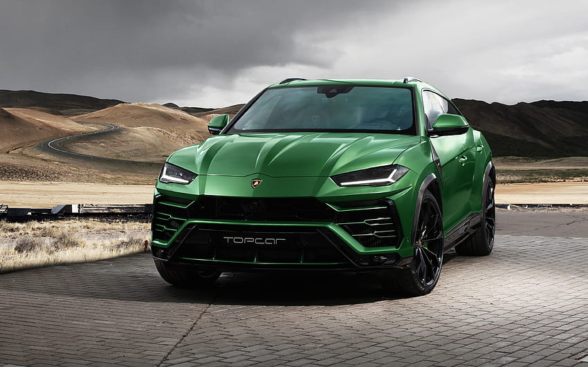 Lamborghini Urus, компактен SUV, зелена кола, 2018 г HD тапет