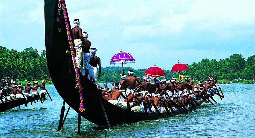 Състезание Onam - състезание с лодки в Керала - и предистория, състезания с лодки HD тапет