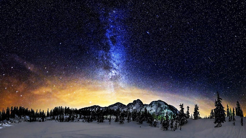 Milky Way Above The Snowy Mountains 412842 [] for your , Mobile & Tablet. Explore Milky Way . Milky Way from Earth , Live, Snow Galaxy HD wallpaper