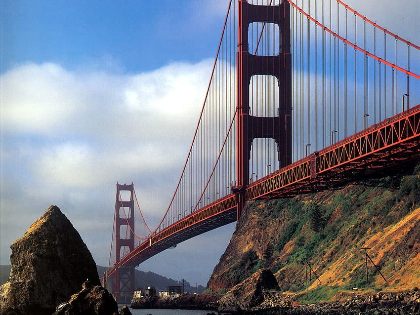 Califórnia San Francisco Golden Gate Bridge, pontes famosas papel de parede HD
