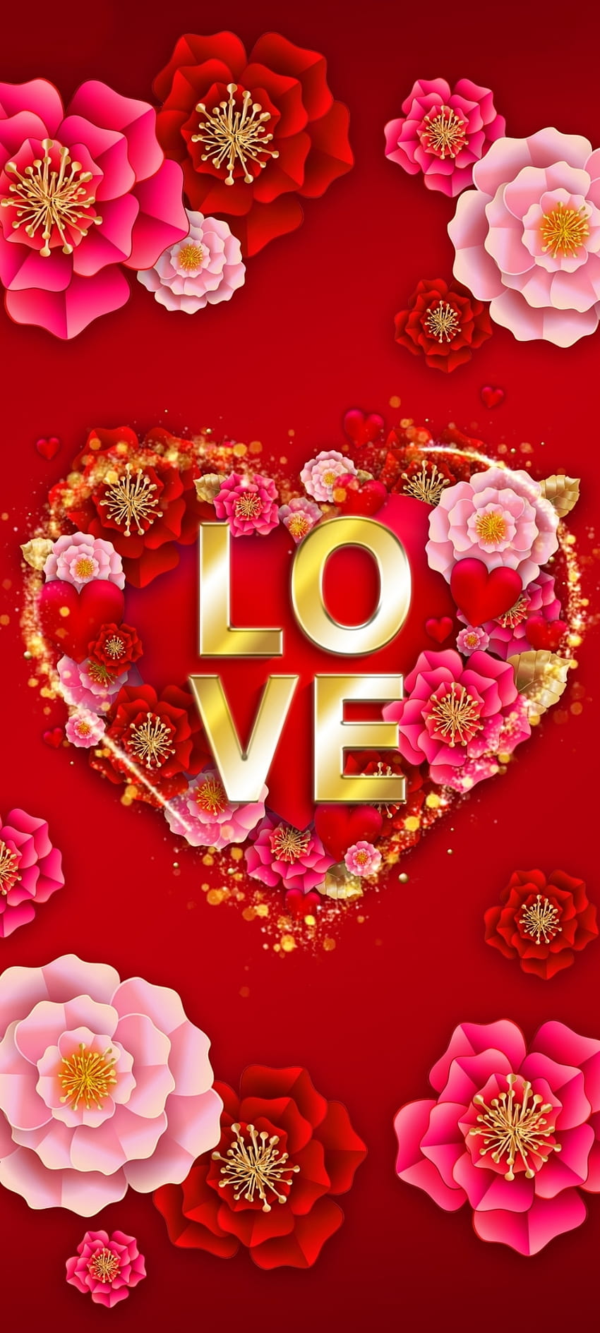 Give Love flowers, Heart, red, beautiful, magenta, premium ...