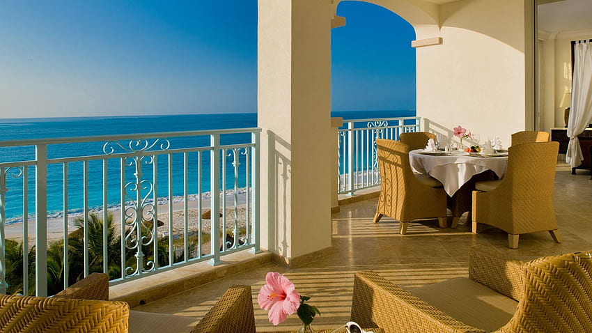 Meer, Strand, Horizont, Diverses, Diverses, Erholung, Ruhe, Aussicht, Balkon, Terrasse HD-Hintergrundbild
