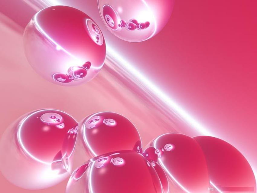 pink .jpg, pink, glow, bubbles, funky HD wallpaper