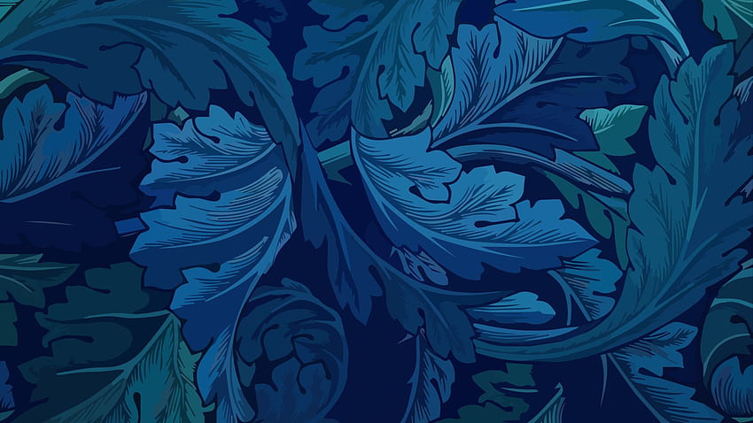 blaue Blätter, abstrakt, , , Hintergrund, 64dafc, Abstract Leaf HD-Hintergrundbild