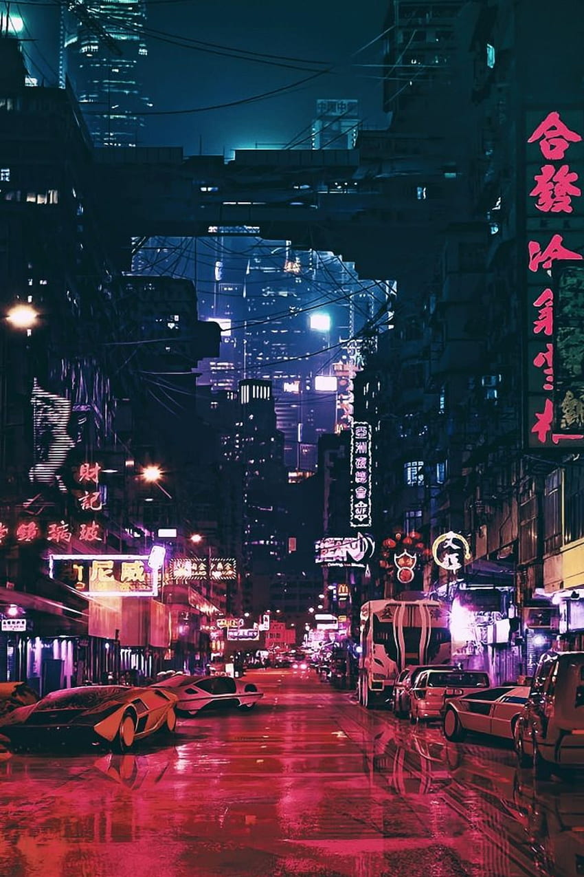 パームライフを楽しみましょう。 未来都市、都市、サイバーパンク、未来の東京 HD電話の壁紙