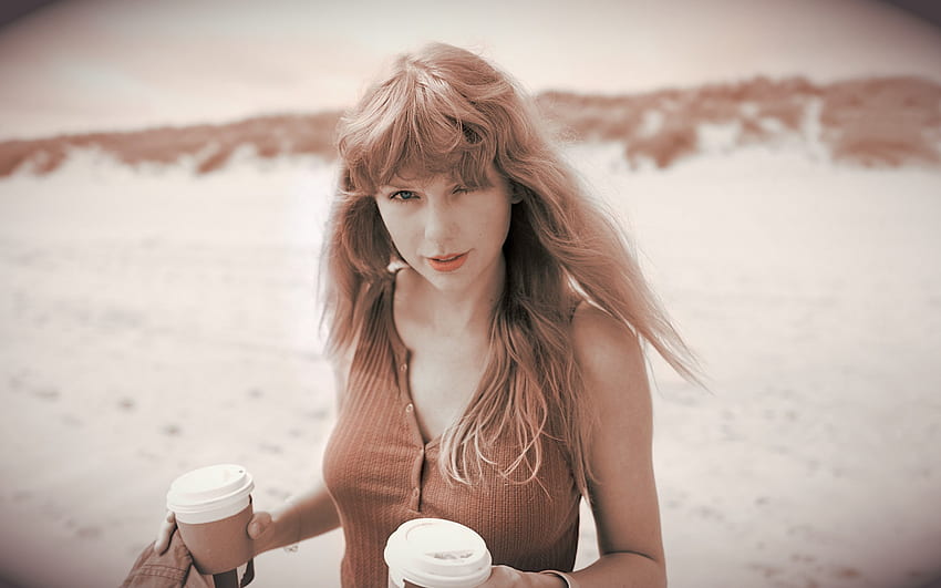 Taylor Swift, cantante estadounidense, puntazo, vestido marrón, estrella estadounidense, retrato de Taylor Swift, mujer hermosa fondo de pantalla
