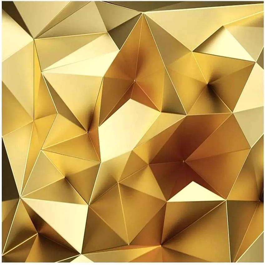 Golden geometric 3D stereo european tv background wall. , 3D Brown HD phone wallpaper