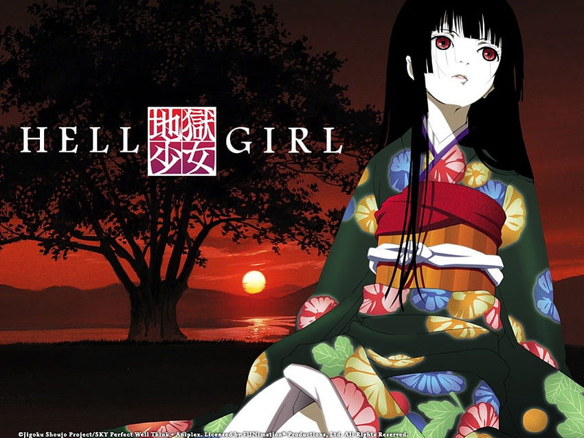 Hell Girl, dawn, hell, curse, ai enma, anime HD wallpaper