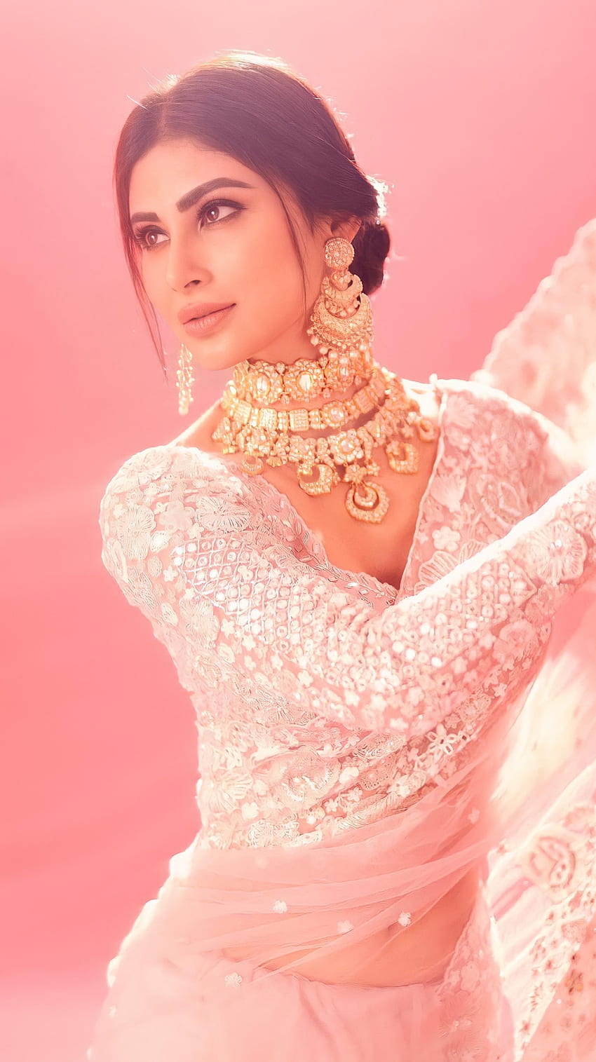 Mouni roy, actrice bollywoodienne, beauté saree Fond d'écran de téléphone HD