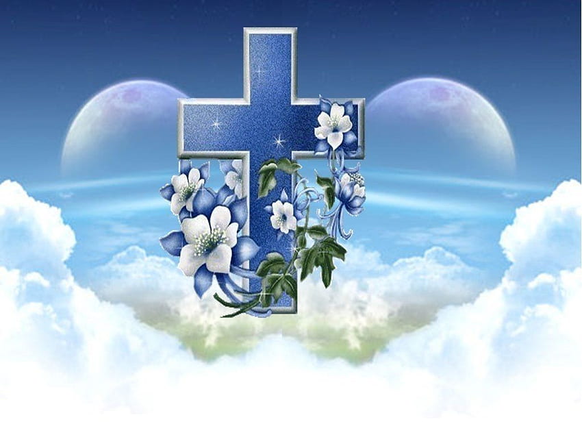 Most Popular Jesus Cross FULL For PC Background. Jesus , Cross , Jesus, Blue and Black Cross HD wallpaper