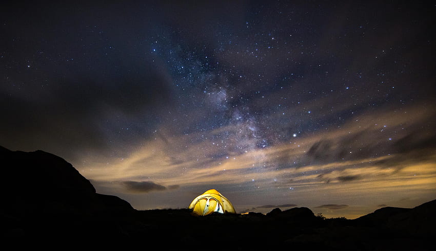 Nature, Stars, Night, Starry Sky, Tent HD wallpaper