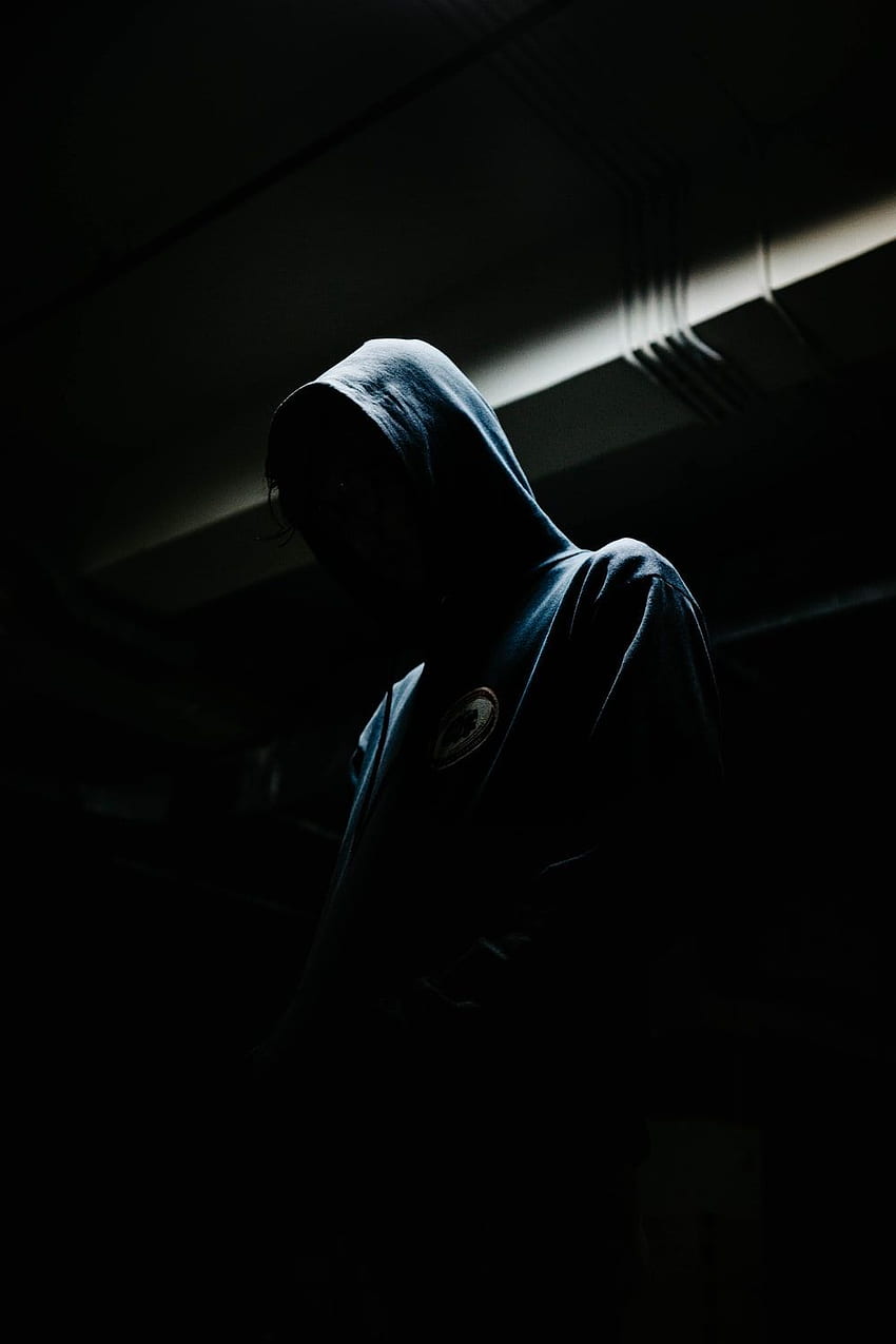 Person im schwarzen Hoodie – Dark, Cool Shadow HD-Handy-Hintergrundbild