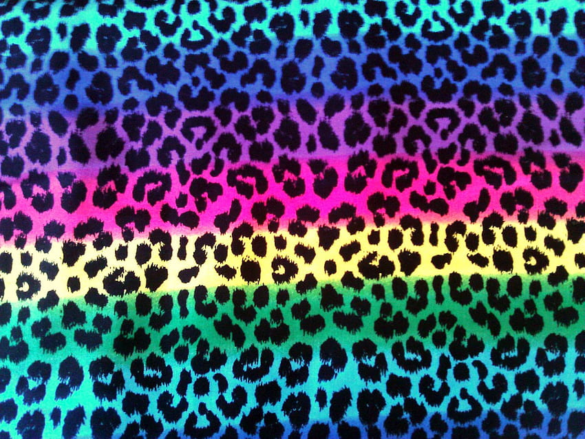 Неонов дъгов животински принт на фона Дъгов леопард - цветен памучен плат с принт на гепард, неонов леопард HD тапет