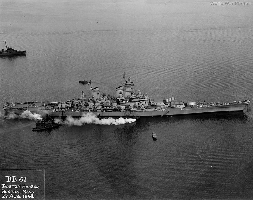 USS Iowa at Boston Harbor 27 August 1943 2. World War HD wallpaper