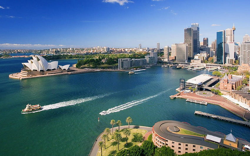 PUERTO DE SYDNEY, AUSTRALIA, Puerto, Ciudad, Circular Quay, Ópera, Australia, Sydney, Ferry fondo de pantalla