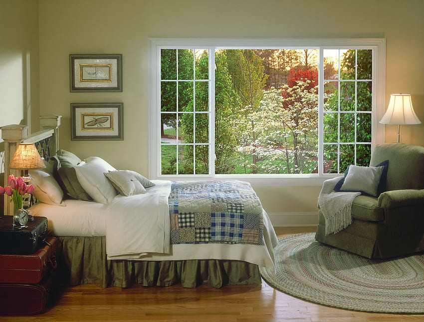 Window, Room, Armchair, Bed, Linens, Bedclothes HD wallpaper