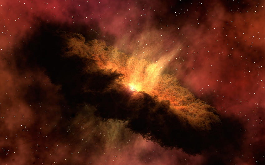 Rote und orangefarbene Galaxieabung · Lager, Weltraumrot HD-Hintergrundbild