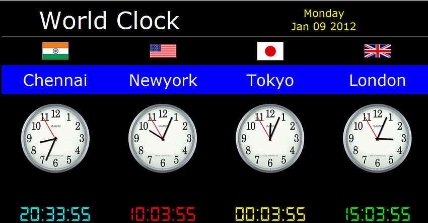 Часовник за часова зона, световен часовник HD тапет