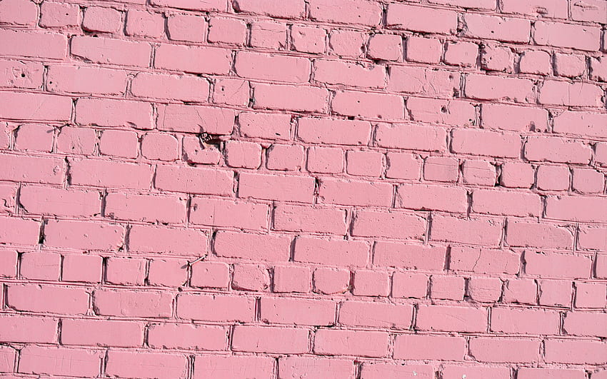 rosa Ziegelmauer, , rosa Ziegel, Ziegel HD-Hintergrundbild