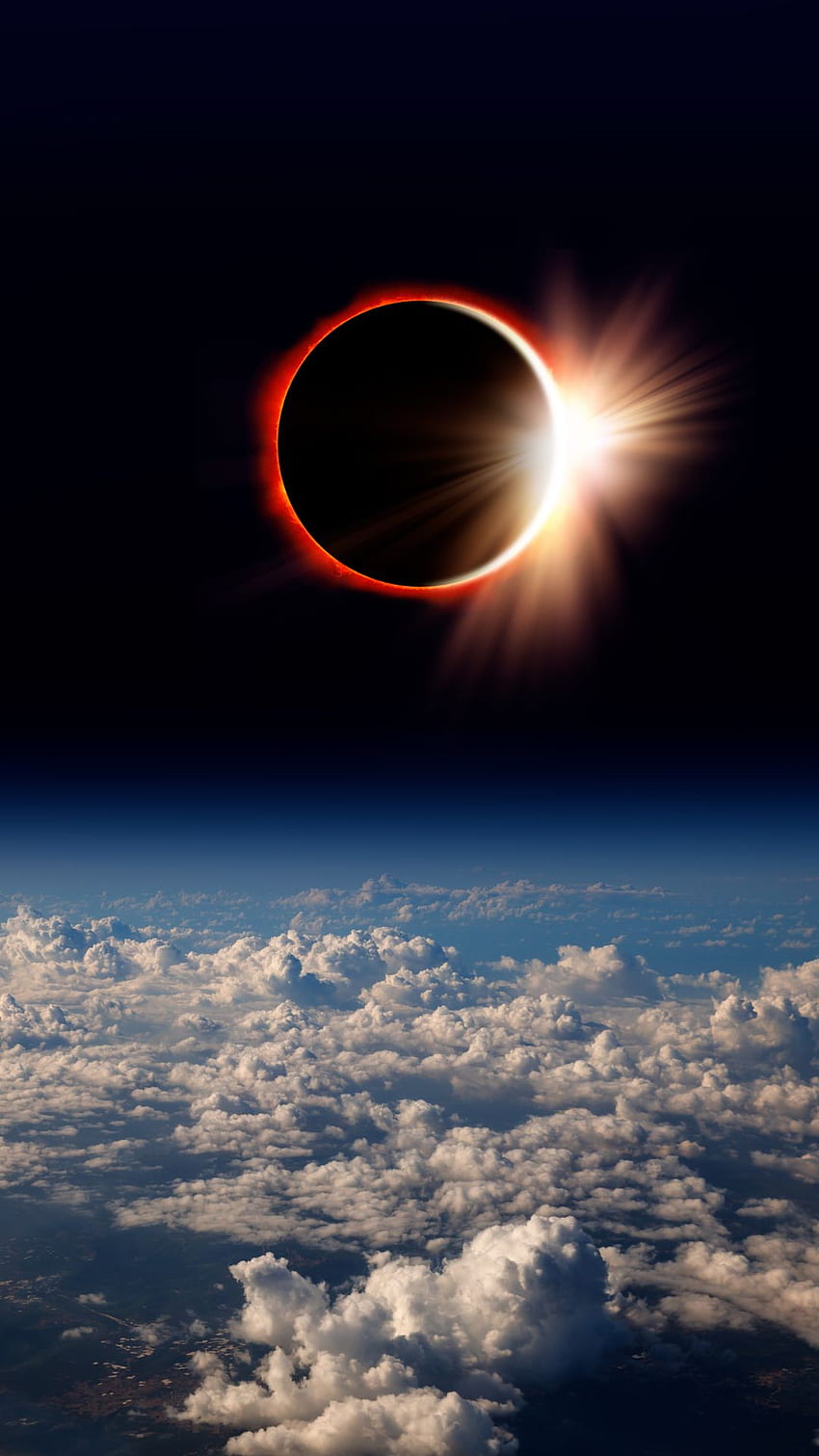 eclipse de iPhone , Bloqueado , Eclipse de la Tierra fondo de pantalla del teléfono