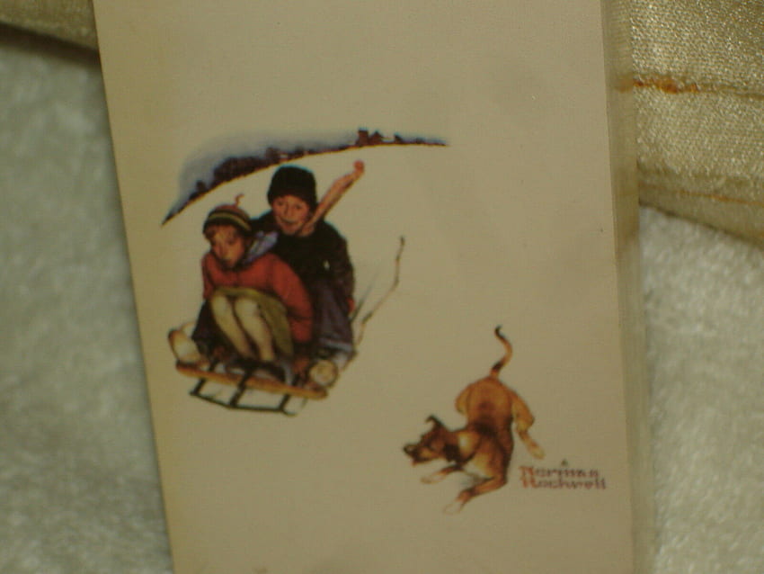 NORMAN ROCKWELL WINTER THEMED PLAYING CARDS FROM 1990'S SEND AWAY OFFER: NEW HD wallpaper