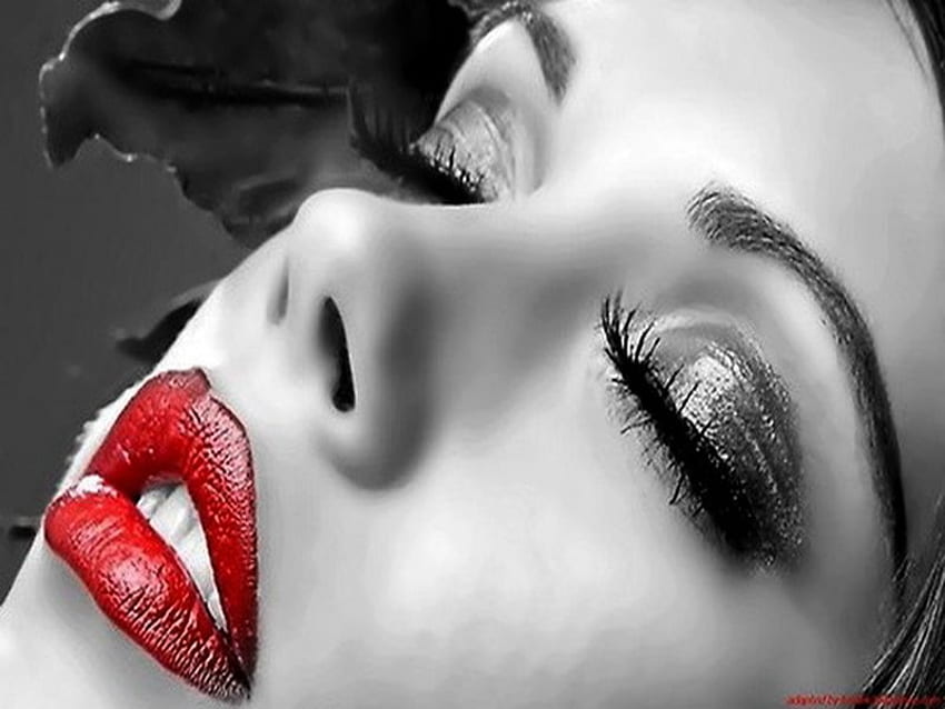 RED LIPS、唇、情熱、女性、赤 高画質の壁紙