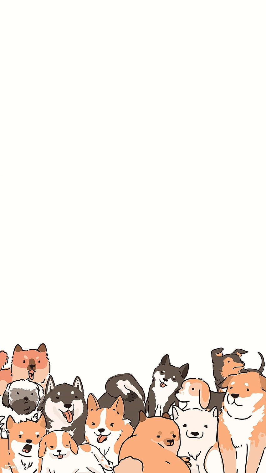 Dogs doodle pattern background vector. premium / Niwat in 2020. Cute dog , Dog iphone, Dog, Kawaii Cartoon Dog HD phone wallpaper