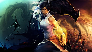 Avatar The Legend of Korra Magic Warrior Singlet Anime Girls Fantasy sci-fi dragon | | 166314 | UP HD wallpaper