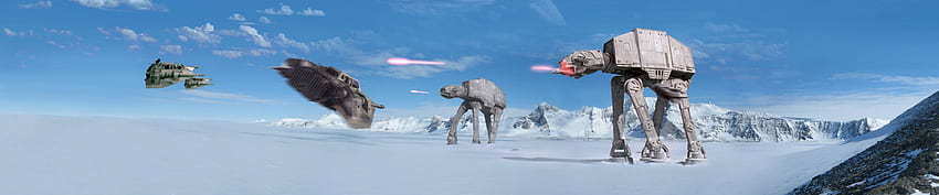 Star Wars Episode V: The Empire Strikes ATs On Hoth Ultra, Star Wars Panoramic HD тапет