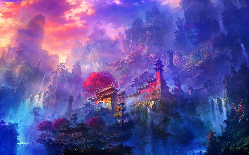 Fantasy - Oriental - Eastern . Anime scenery , Anime , art HD wallpaper