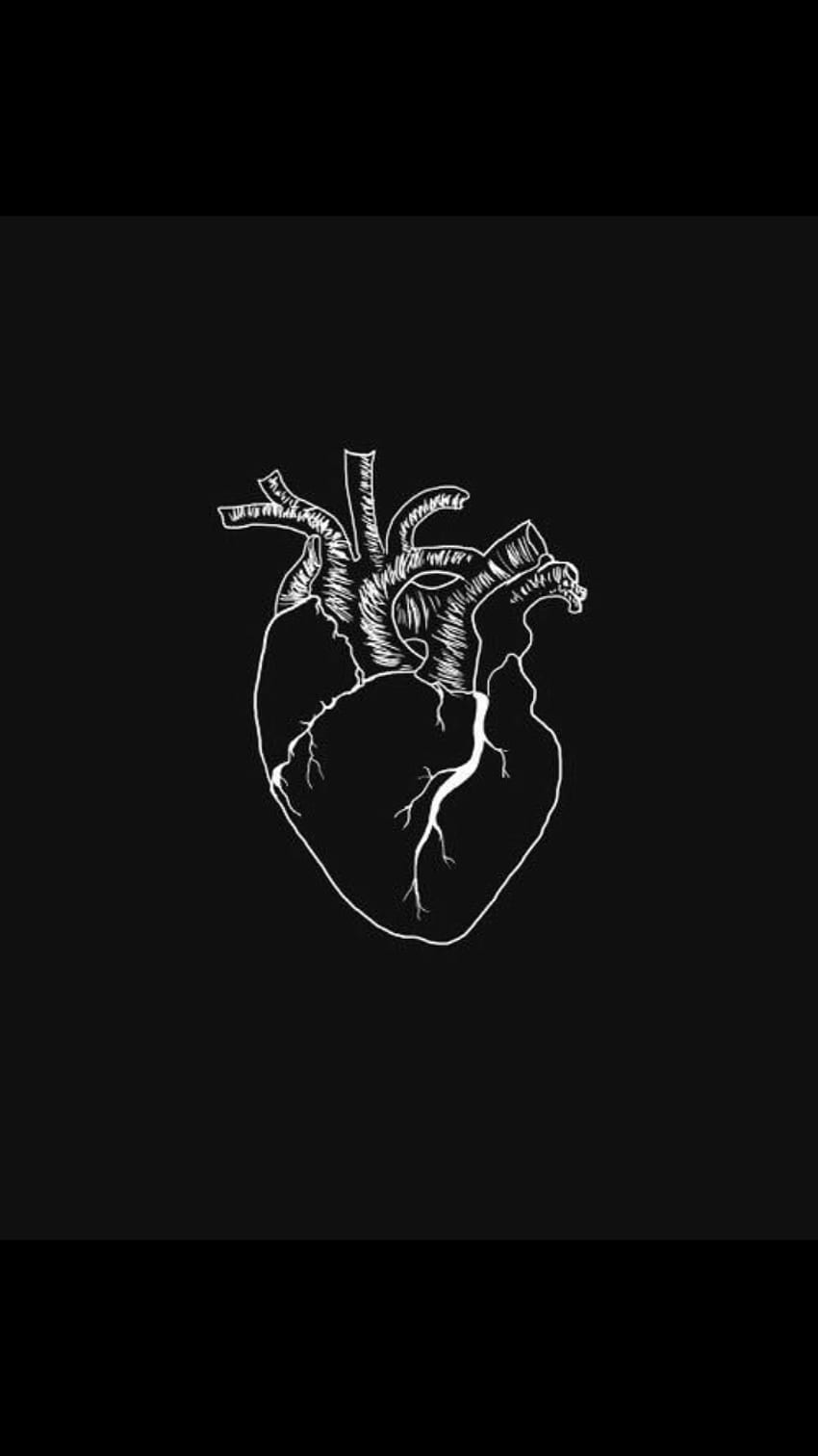 King Heart - Ästhetisches Top mit schwarzem Herz HD-Handy-Hintergrundbild