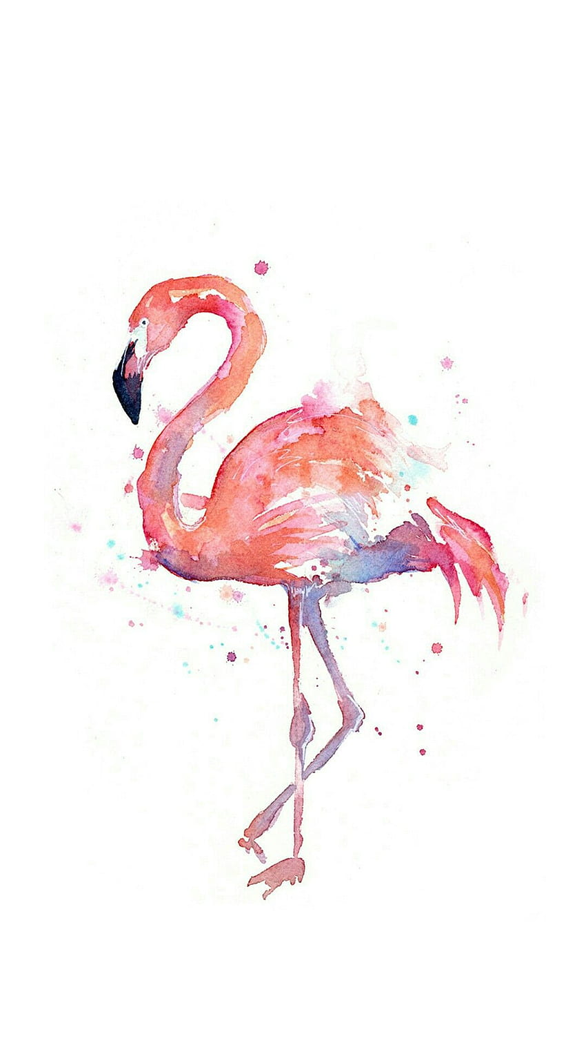 od 10,. Sztuka ścienna Flamingo, Sztuka ścienna zwierząt, Malarstwo Flamingo, Akwarela Flamingo Tapeta na telefon HD
