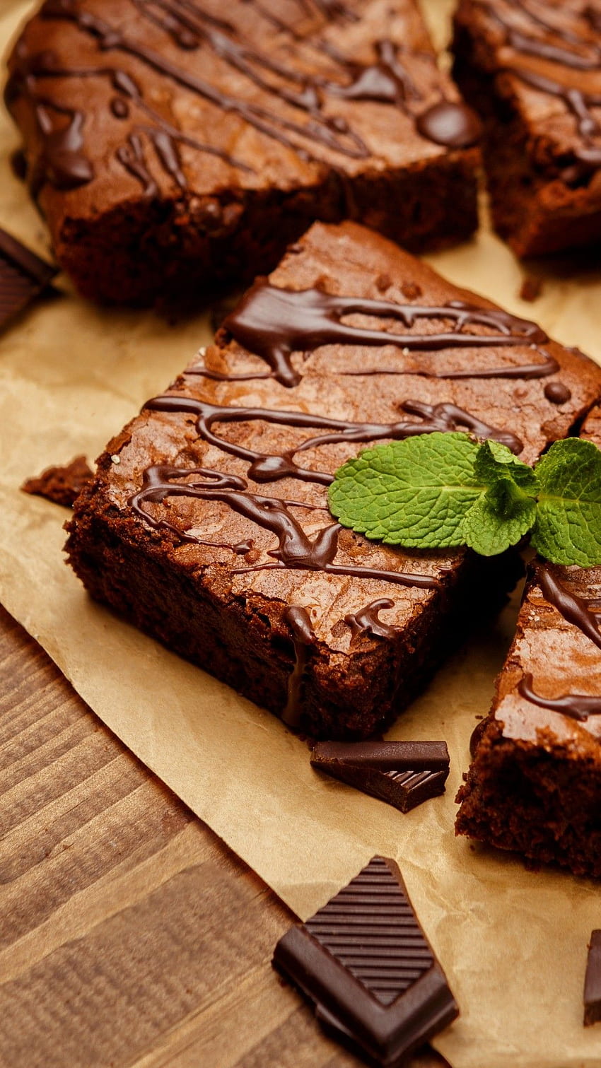 Brownie, Chocolate, Cake, Dessert, Baking HD phone wallpaper