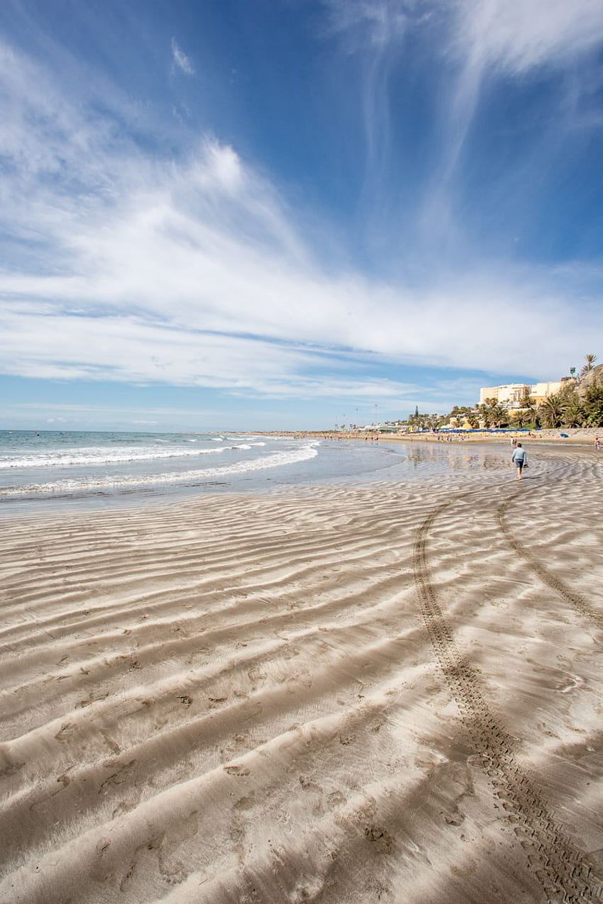 Playa Del Ingles 해변 - 더 많은 영감을 얻으려면 Gran Canaria를 방문하십시오. HD 전화 배경 화면