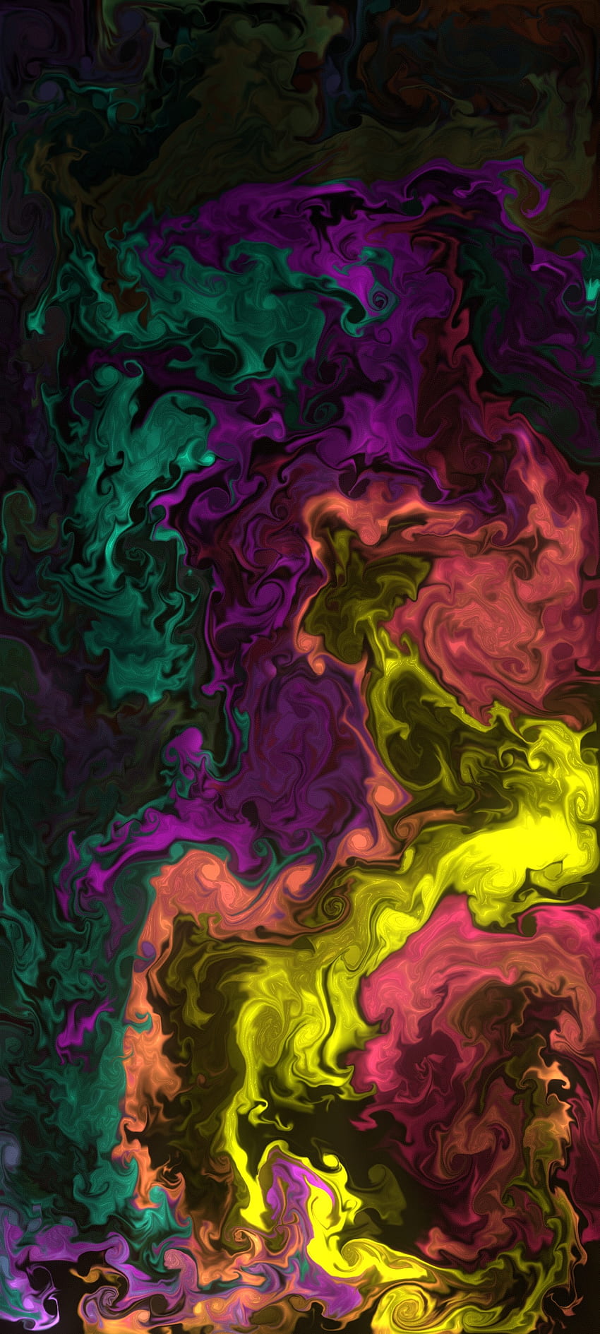 Color fluid, orange, red, art, pink, green, liquid, colorfull, yellow, purple, colors HD phone wallpaper