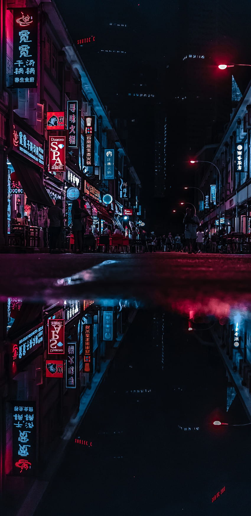 Asia Neon City Lights Reflections Samsung Galaxy Note 9, 8, S9, S8, SQ , , Background, and, Neon City Red HD phone wallpaper