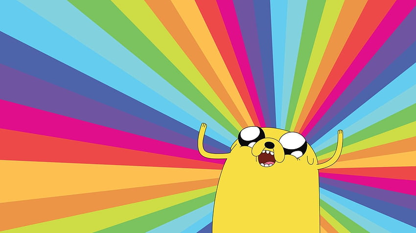 rainbows, Adventure Time, Jake the Dog HD wallpaper