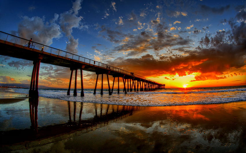 Dream Summer - Sunset, Texas Coast HD wallpaper