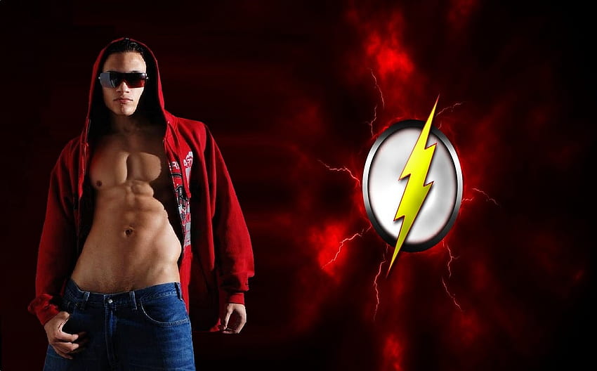 el flash, destello, modelo, iluminación, rojo, masculino fondo de pantalla