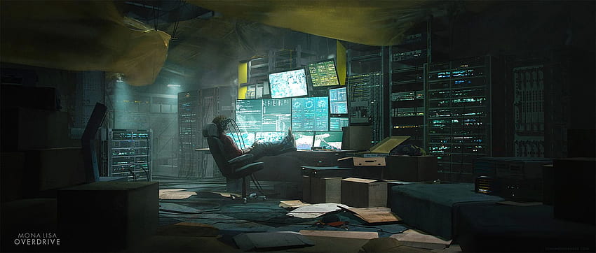 Places: Sci Fi, Hacker Room HD wallpaper