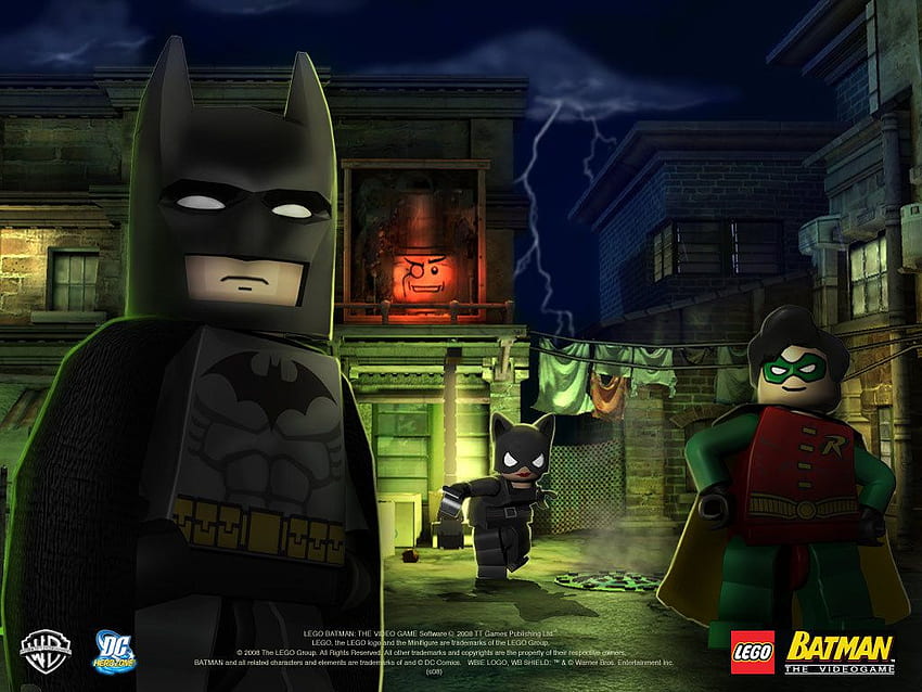 Lego Batman Lego Batman i tło. Budowa dworca kolejowego Lego City, gra LEGO Tapeta HD
