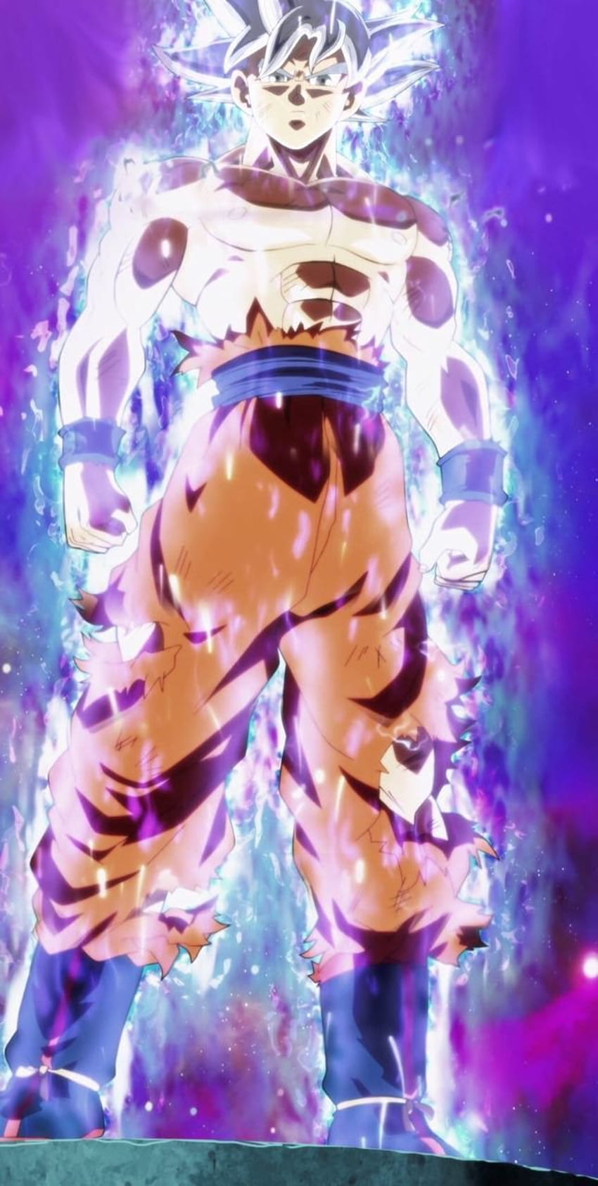 Ganzkörperschuss beherrscht Ultra-Instinkt, MUI Goku HD-Handy-Hintergrundbild