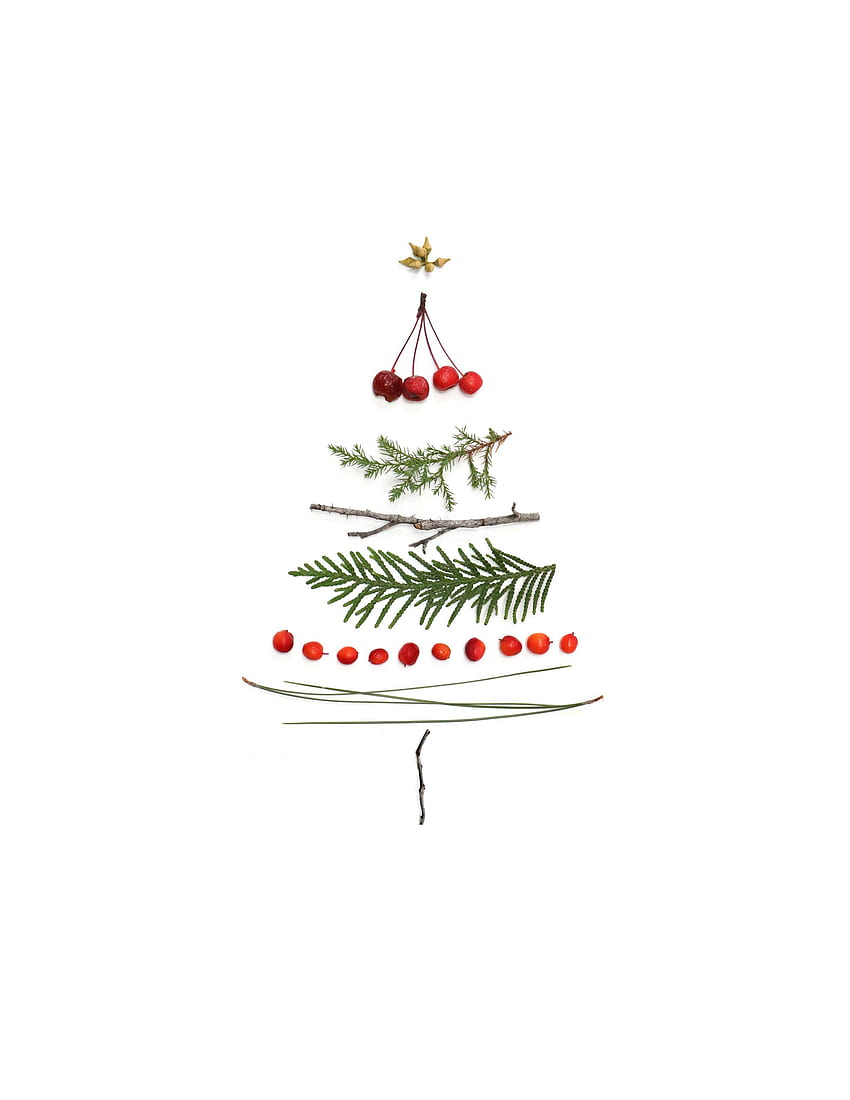 Lindos árboles de navidad estéticos, árbol de navidad simple fondo de pantalla del teléfono